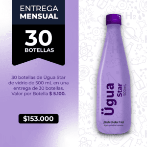Suministro mensual 30 botellas ÜGUA Star.
